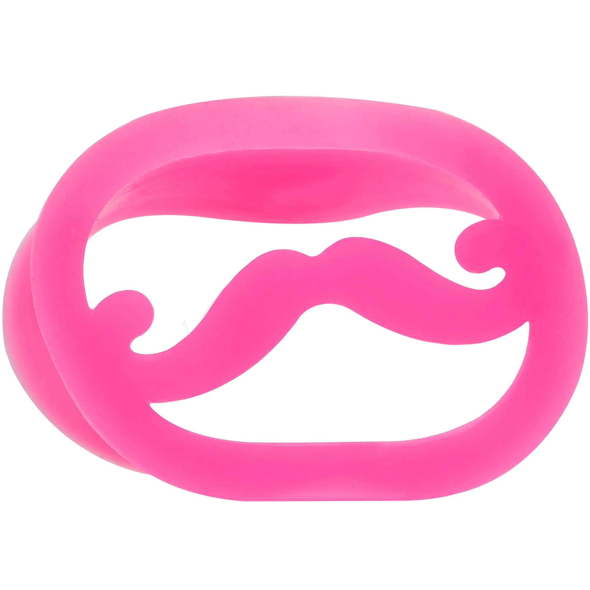 1/2 Pink Silicone Dapper Mustache Tunnel Plug