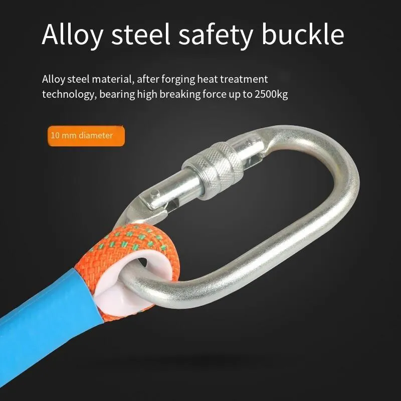1.8m Safety Rope Connecting Rope Electrical Work Safety Rope Construction Outdoor Fall Prevention Single Small Hook   Buffer Bag