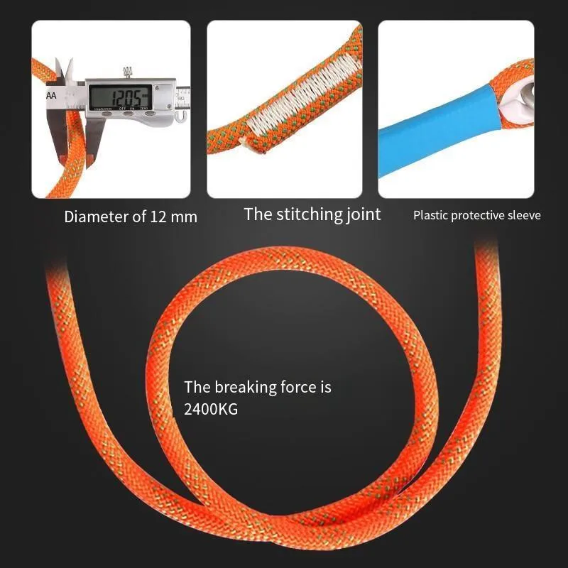 1.8m Safety Rope Connecting Rope Electrical Work Safety Rope Construction Outdoor Fall Prevention Single Small Hook   Buffer Bag