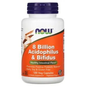 8 Billion Acidophilus and Bifidobacteria NOW Foods, 120 Capsules
