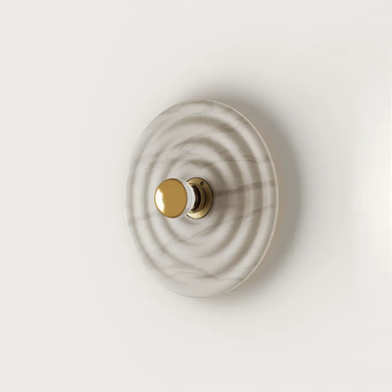Alabaster Rippled Plate Wall Light