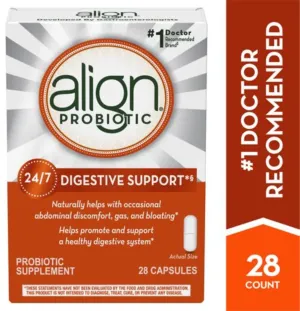 Align Probiotic Supplement 24/7 Digestive Support, 28 Capsules