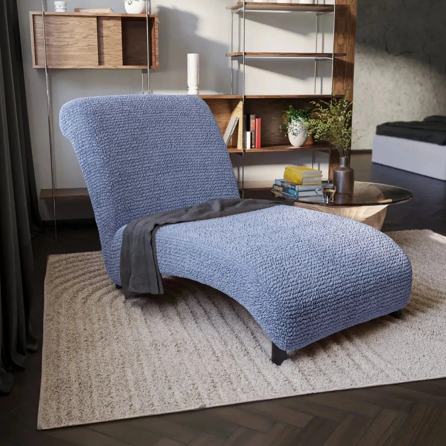 Armless Chaise Lounge Slipcover, Microfibra Collection