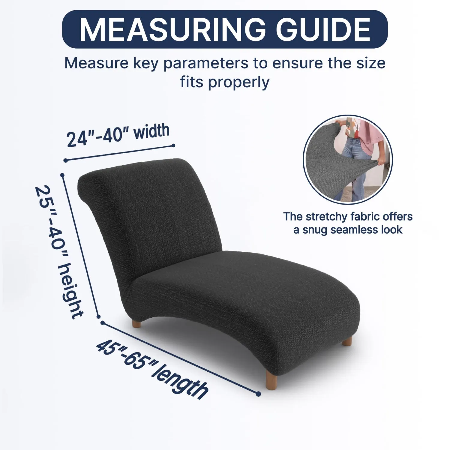 Armless Chaise Lounge Slipcover, Microfibra Collection