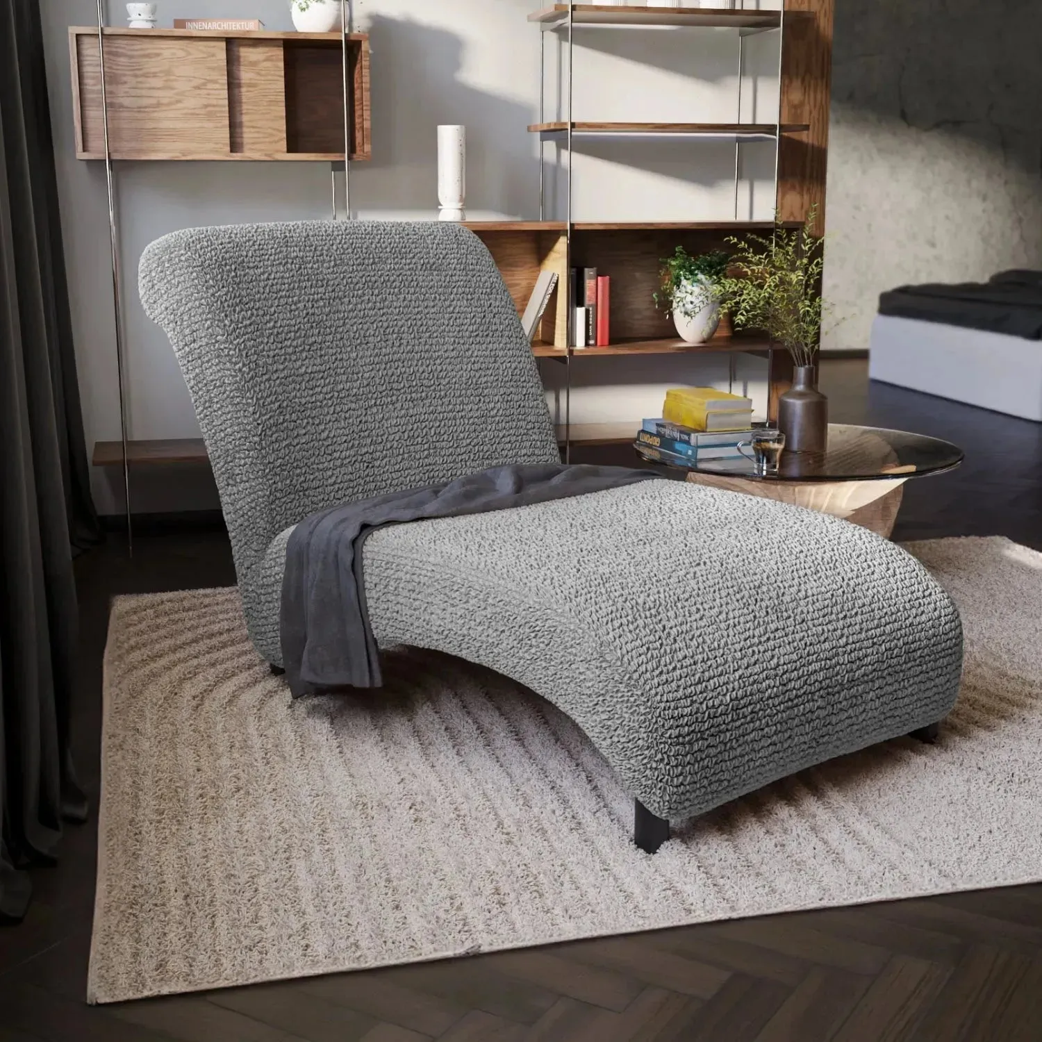Armless Chaise Lounge Slipcover, Microfibra Collection