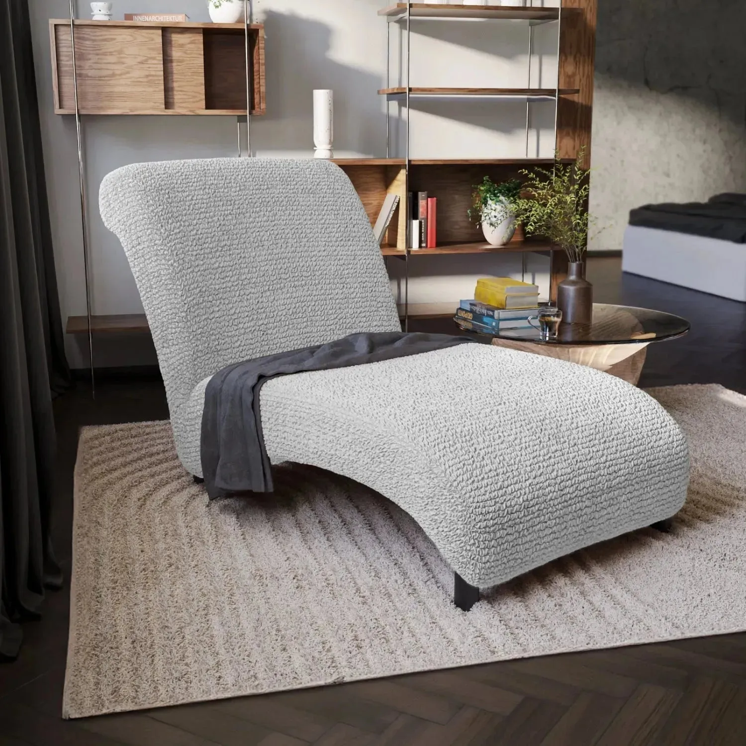 Armless Chaise Lounge Slipcover, Microfibra Collection