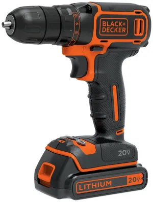 Black Decker BDCDD120C Drill/Driver, Battery Included, 20 V, 1.5 Ah, 3/8 in Chuck, Keyless Chuck :EA: QUANTITY: 1