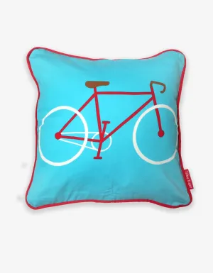 Blue Bike Cushion Cover