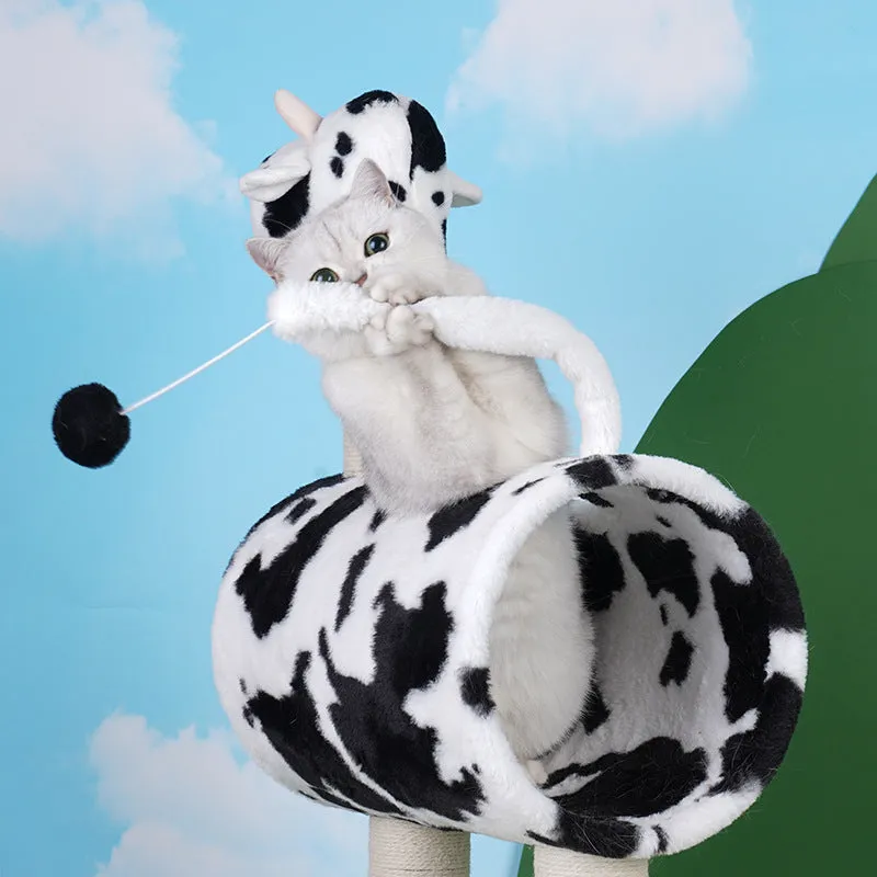 Cat Tree Tunnel Play Tree House-Cow