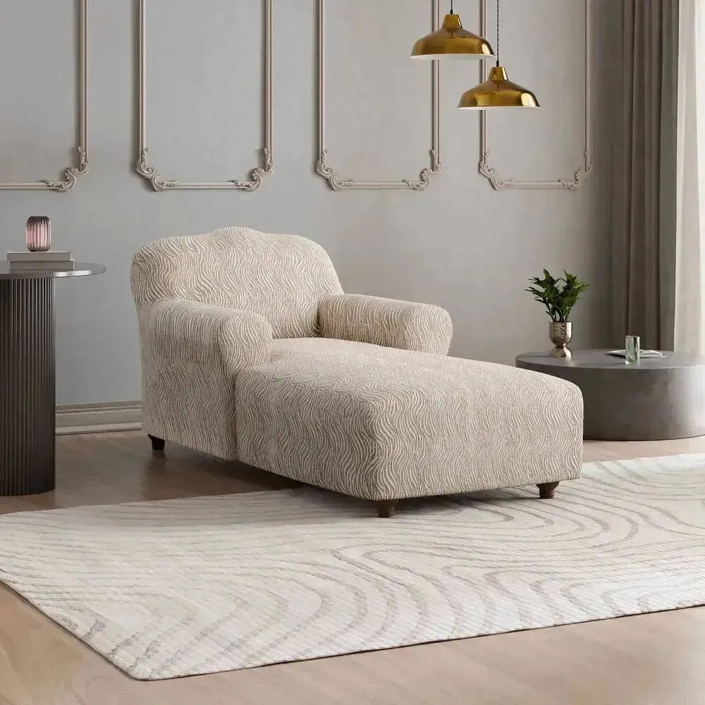 Chaise Lounge Slipcover, Jacquard 3D Collection