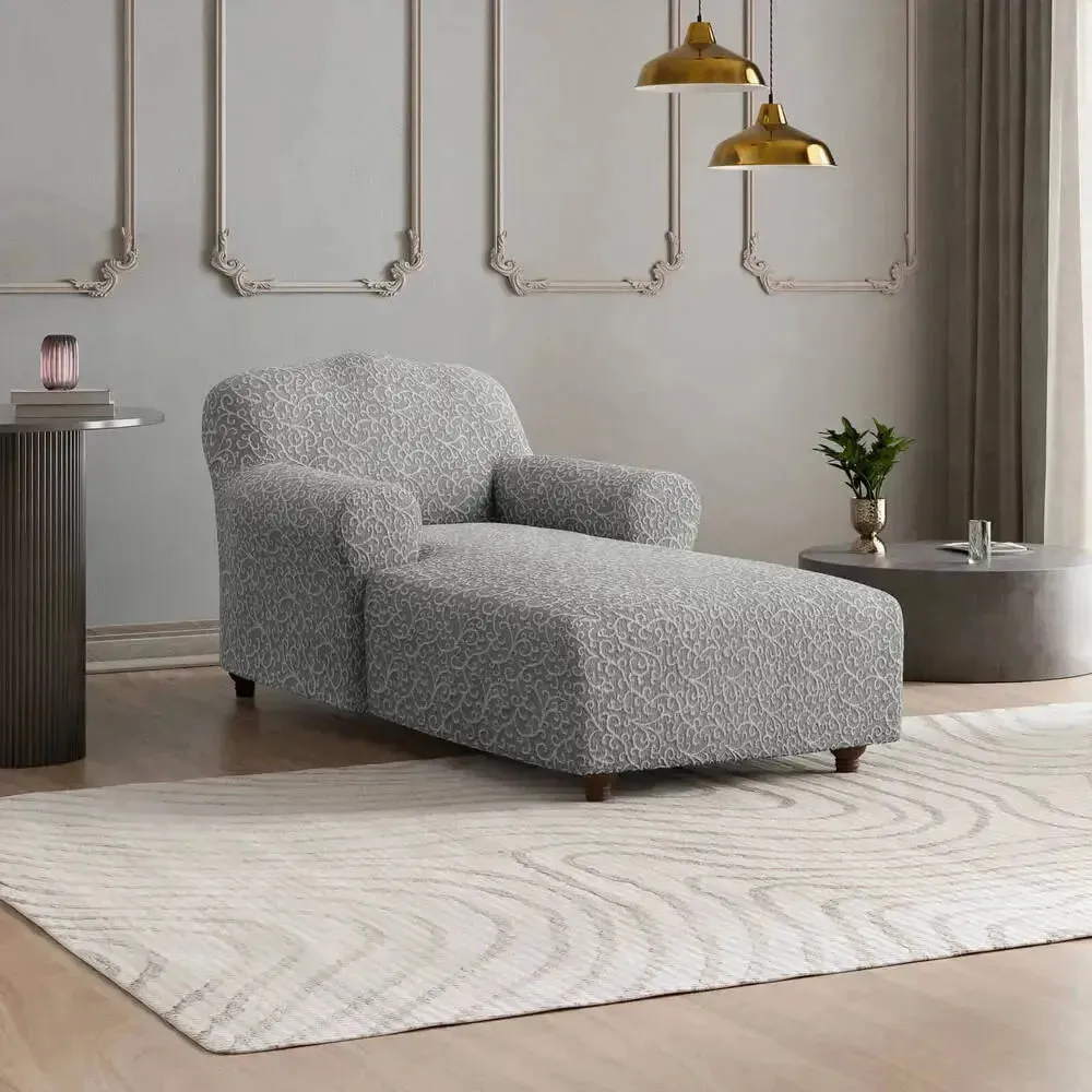 Chaise Lounge Slipcover, Jacquard 3D Collection