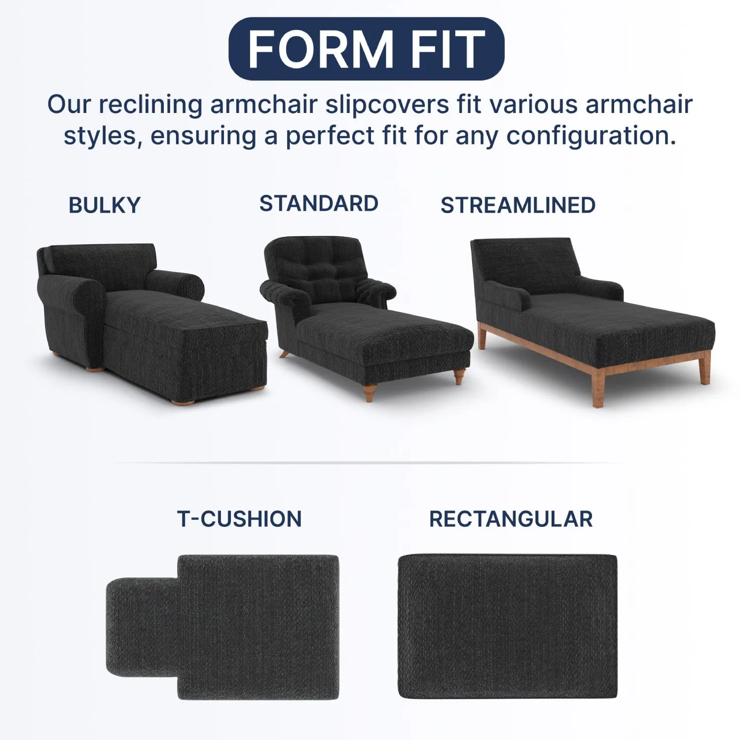 Chaise Lounge Slipcover, Jacquard 3D Collection