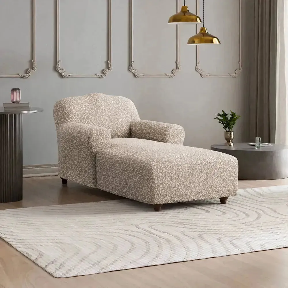 Chaise Lounge Slipcover, Jacquard 3D Collection
