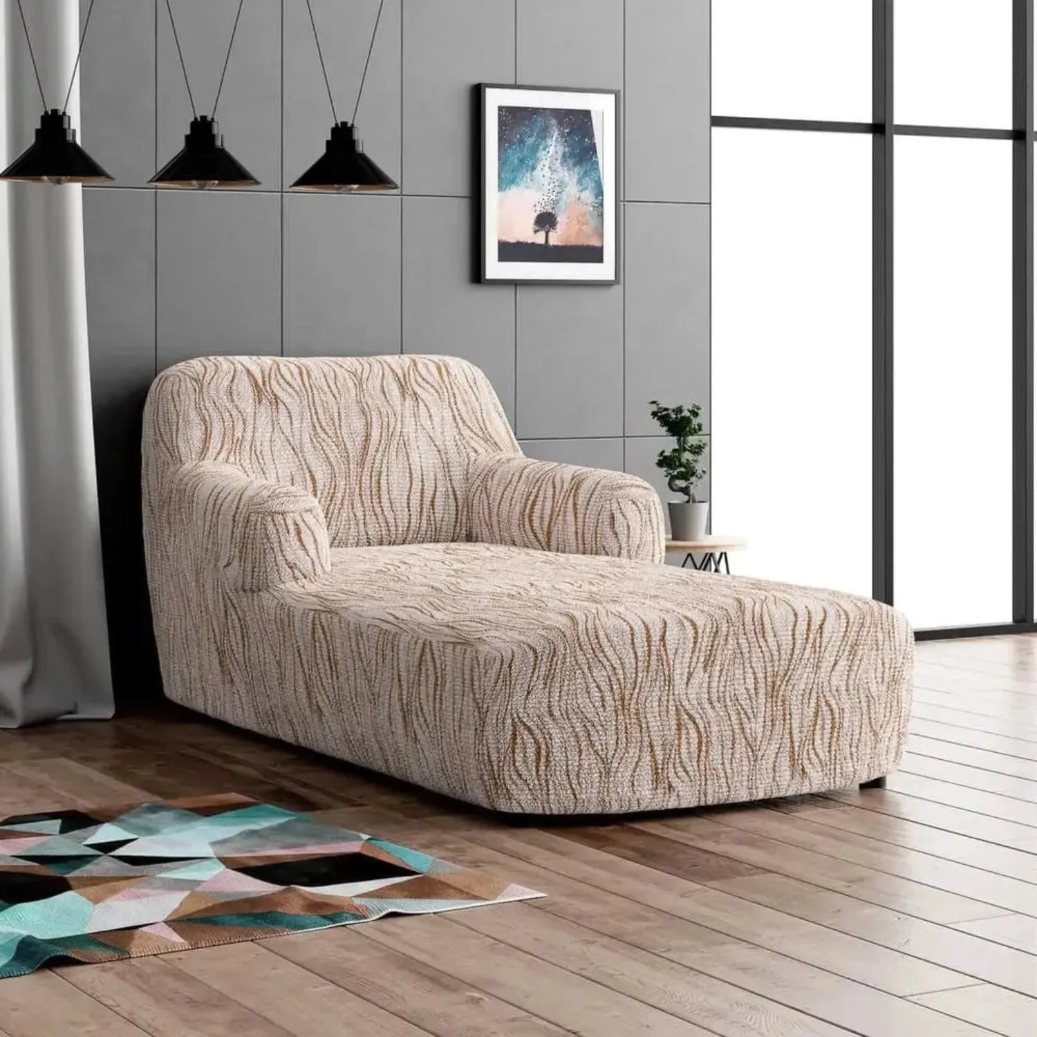 Chaise Lounge Slipcover, Microfibra Printed Collection