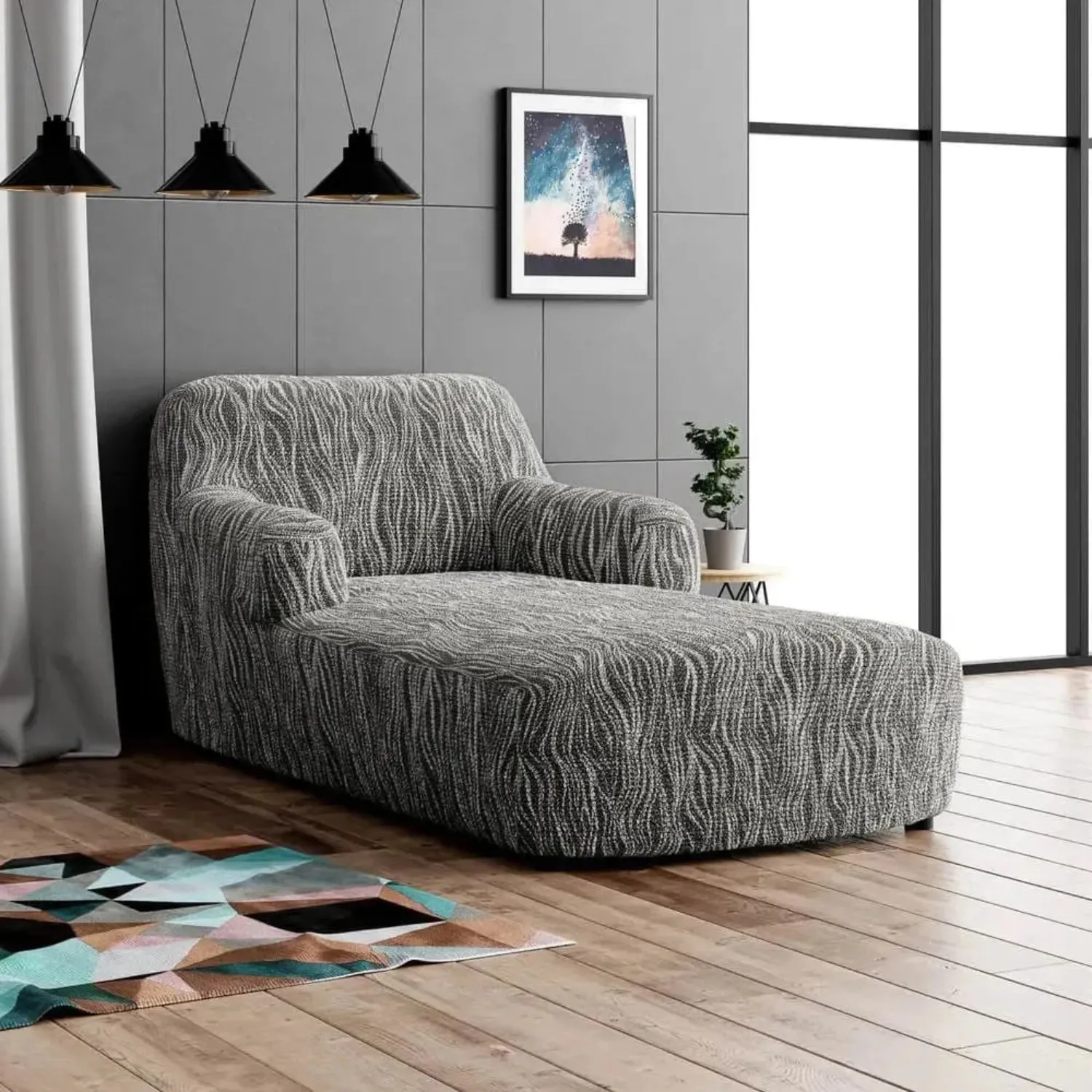 Chaise Lounge Slipcover, Microfibra Printed Collection