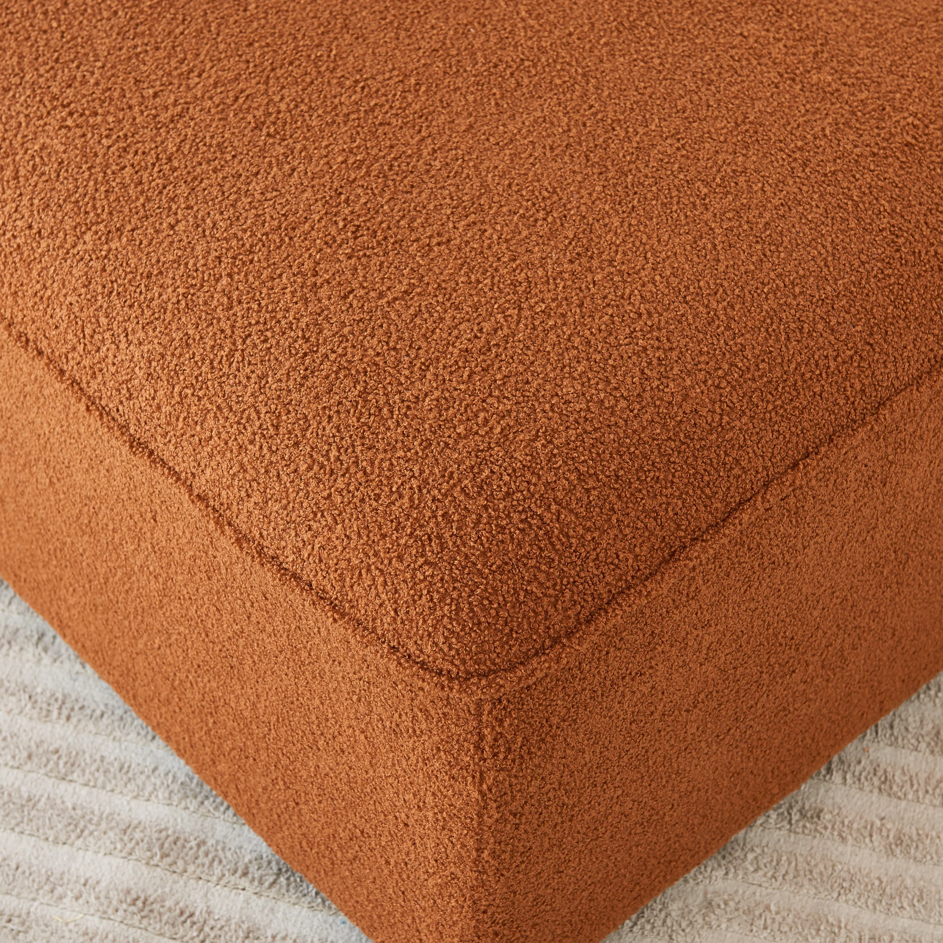 Curved Modular Sectional Sofa for Living Room, Oversized L Shaped Couch with Chaise Lounge Sofa Set, Upholstered Sofa with 3 Back Pillows & 2 Throw Pillow, for Home Office, Orange