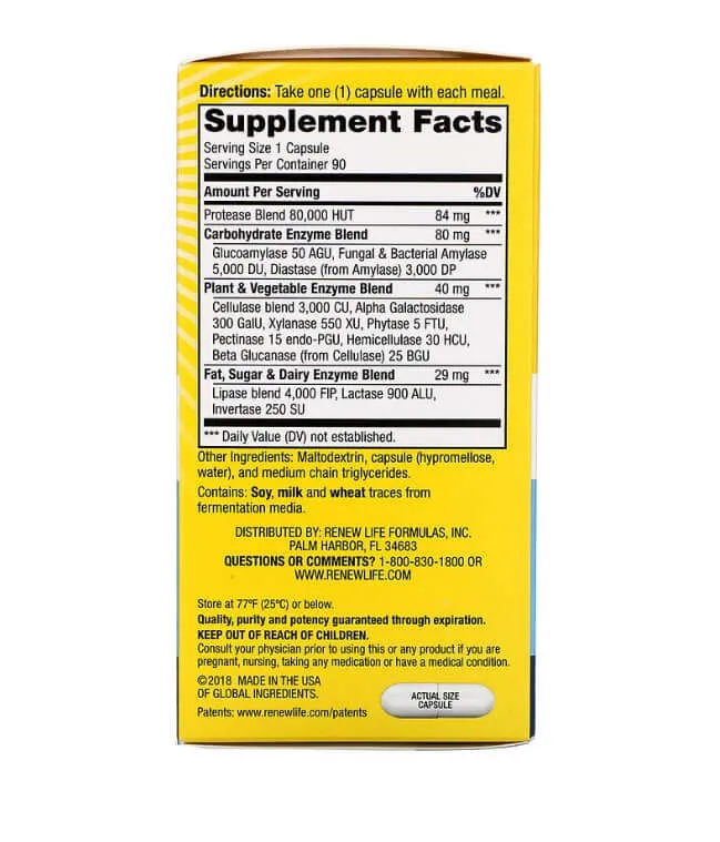Daily Probiotic, 90 Capsules, DigestMore Ultra Enzymes, Renew Life