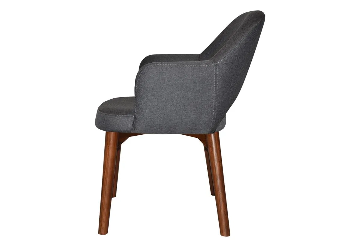 EZ Hospitality Cairo Indoor Armchair Timber Base - Light Walnut 4 Leg