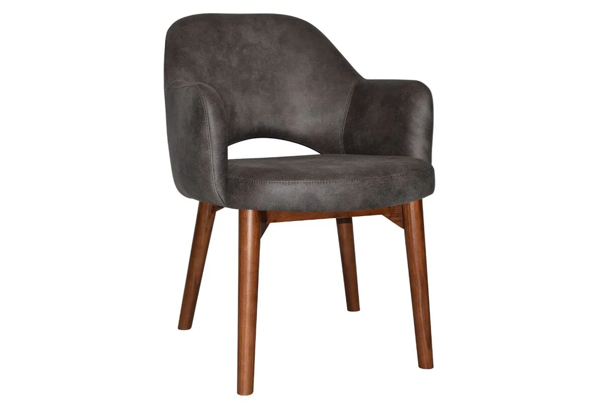 EZ Hospitality Cairo Indoor Armchair Timber Base - Light Walnut 4 Leg