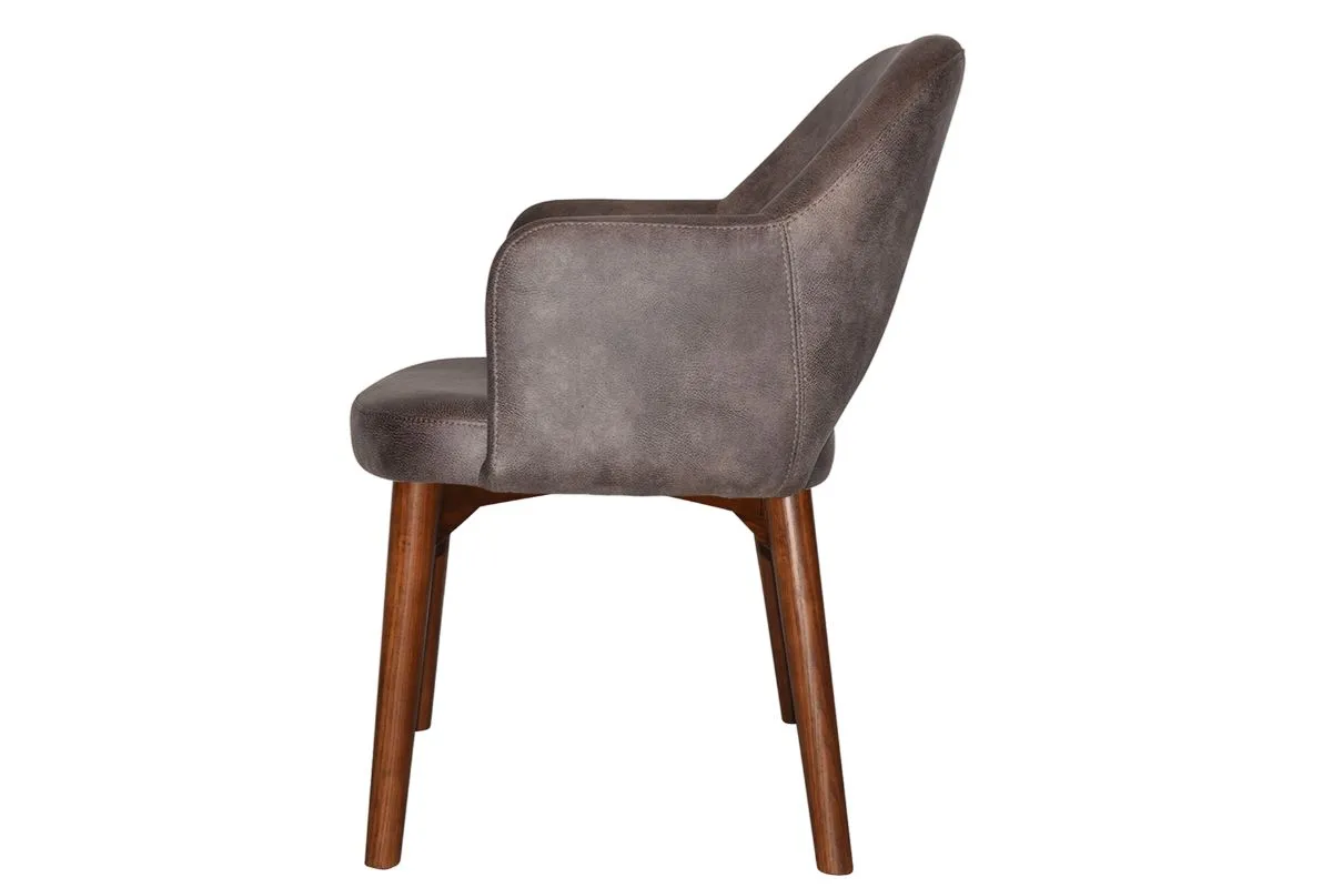 EZ Hospitality Cairo Indoor Armchair Timber Base - Light Walnut 4 Leg