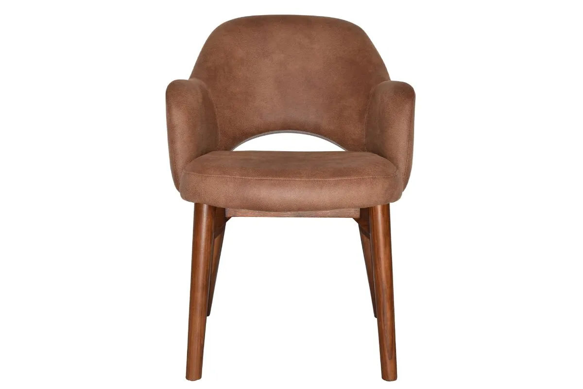 EZ Hospitality Cairo Indoor Armchair Timber Base - Light Walnut 4 Leg