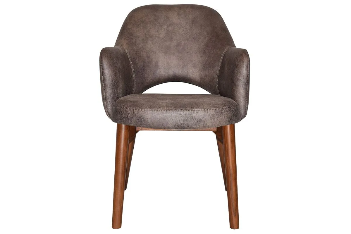 EZ Hospitality Cairo Indoor Armchair Timber Base - Light Walnut 4 Leg
