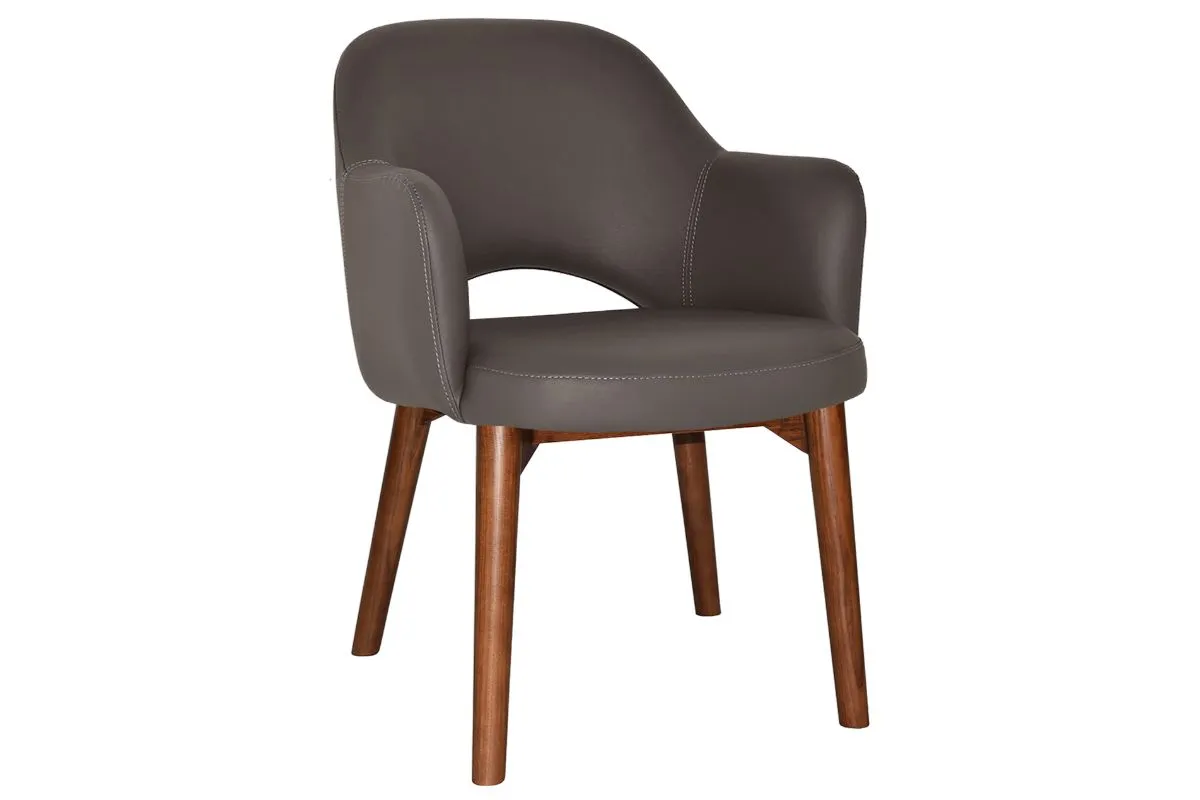 EZ Hospitality Cairo Indoor Armchair Timber Base - Light Walnut 4 Leg