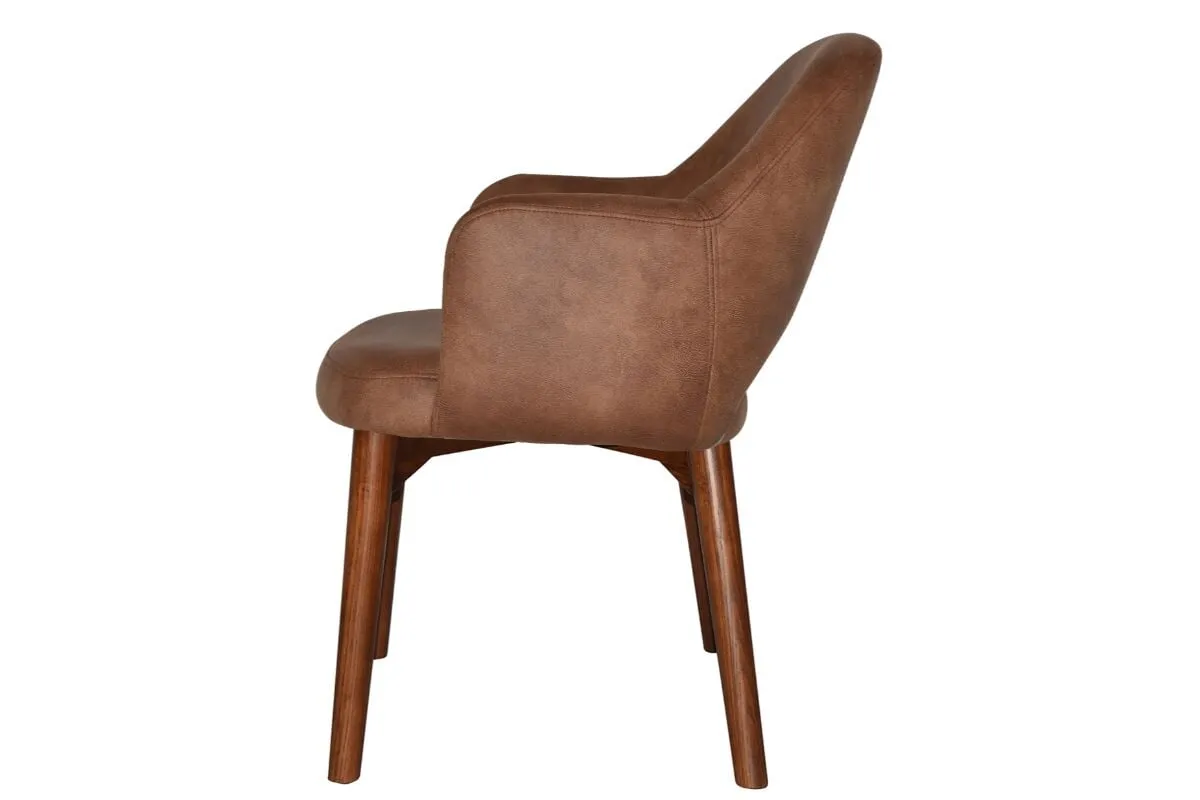 EZ Hospitality Cairo Indoor Armchair Timber Base - Light Walnut 4 Leg