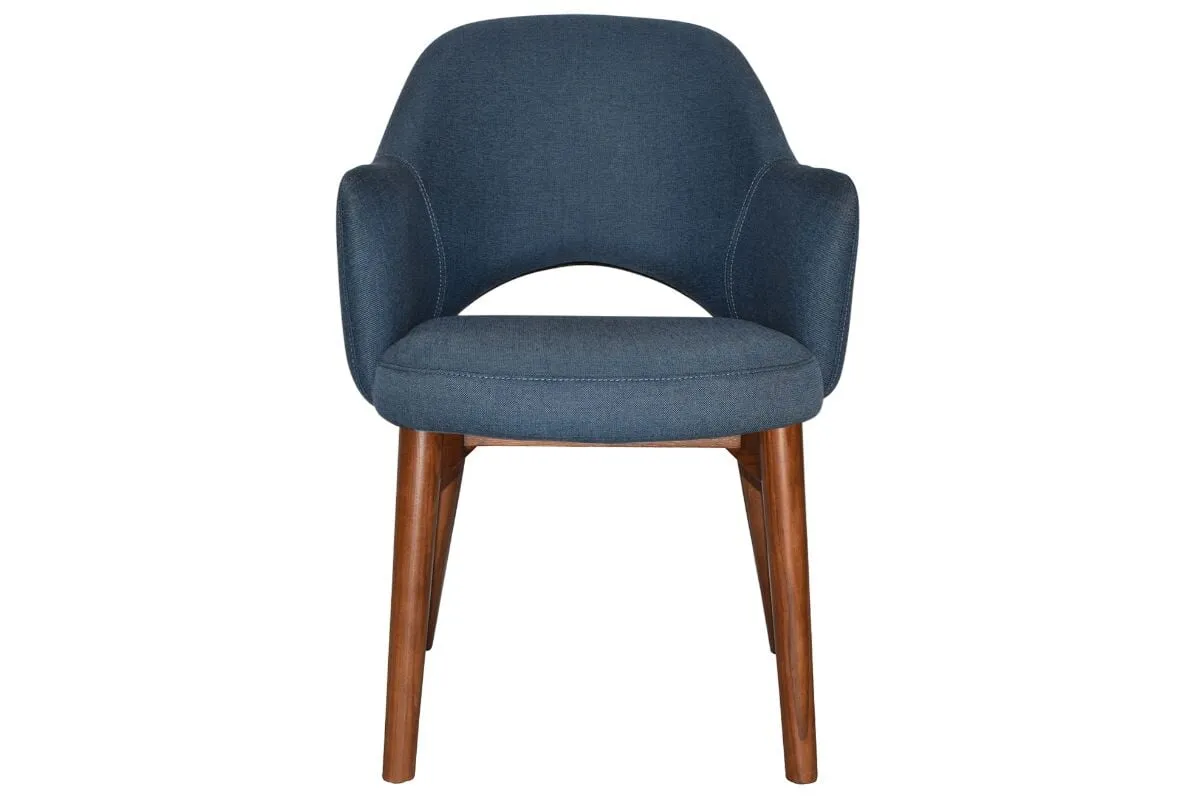 EZ Hospitality Cairo Indoor Armchair Timber Base - Light Walnut 4 Leg