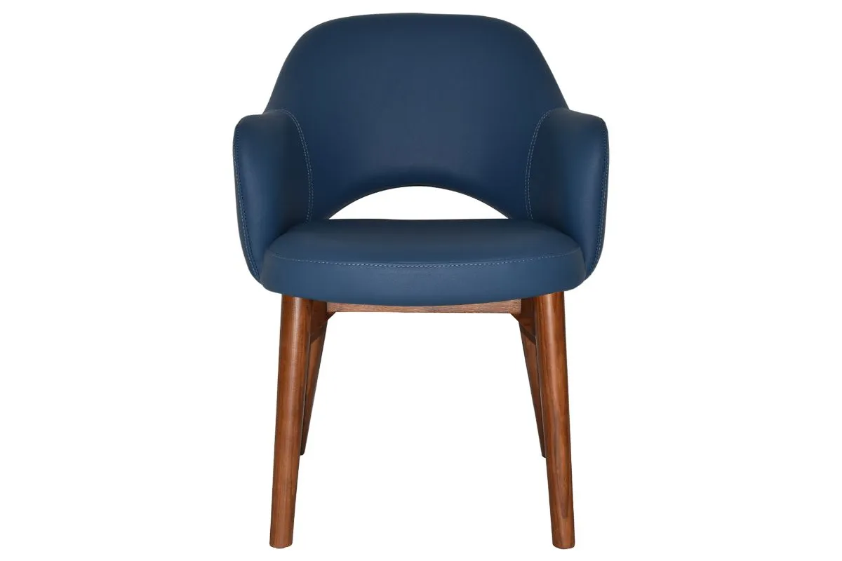 EZ Hospitality Cairo Indoor Armchair Timber Base - Light Walnut 4 Leg