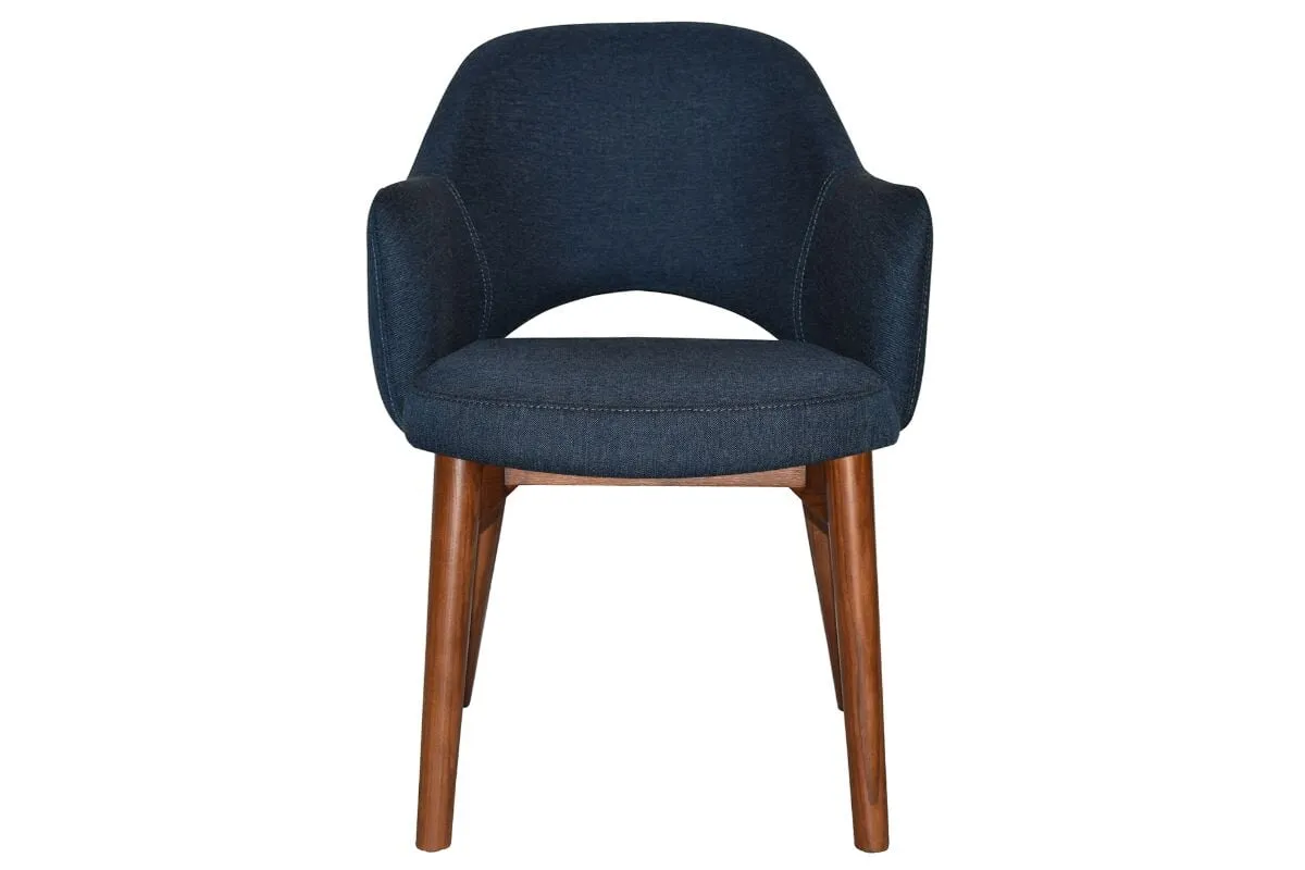 EZ Hospitality Cairo Indoor Armchair Timber Base - Light Walnut 4 Leg