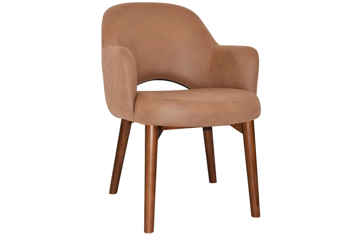 EZ Hospitality Cairo Indoor Armchair Timber Base - Light Walnut 4 Leg