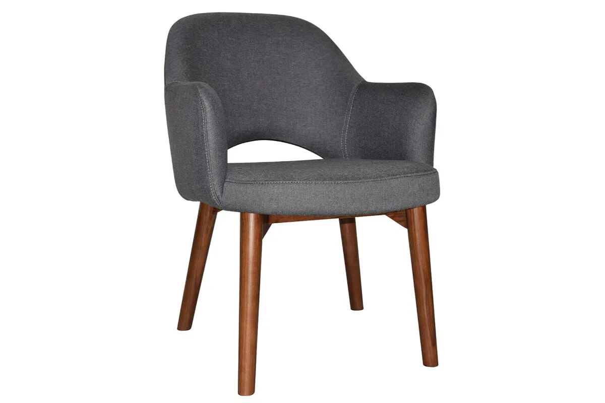 EZ Hospitality Cairo Indoor Armchair Timber Base - Light Walnut 4 Leg