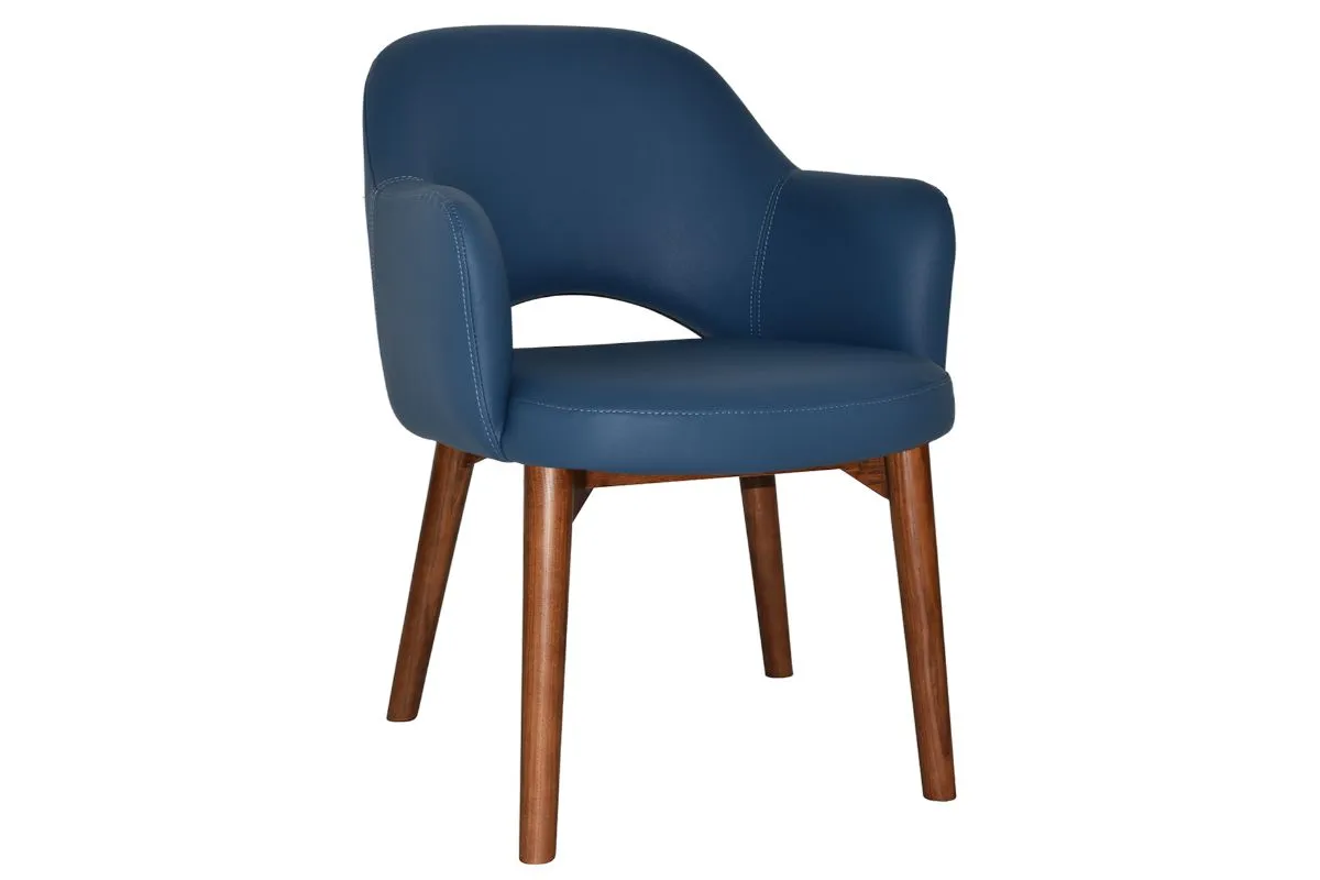 EZ Hospitality Cairo Indoor Armchair Timber Base - Light Walnut 4 Leg