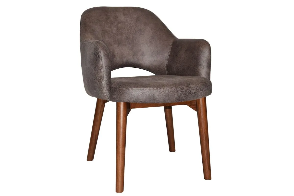 EZ Hospitality Cairo Indoor Armchair Timber Base - Light Walnut 4 Leg