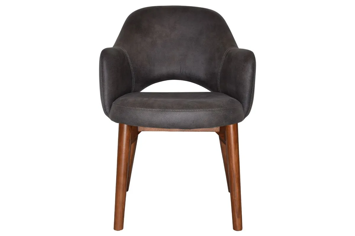 EZ Hospitality Cairo Indoor Armchair Timber Base - Light Walnut 4 Leg