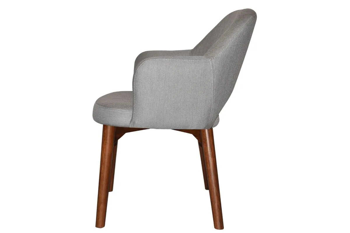 EZ Hospitality Cairo Indoor Armchair Timber Base - Light Walnut 4 Leg