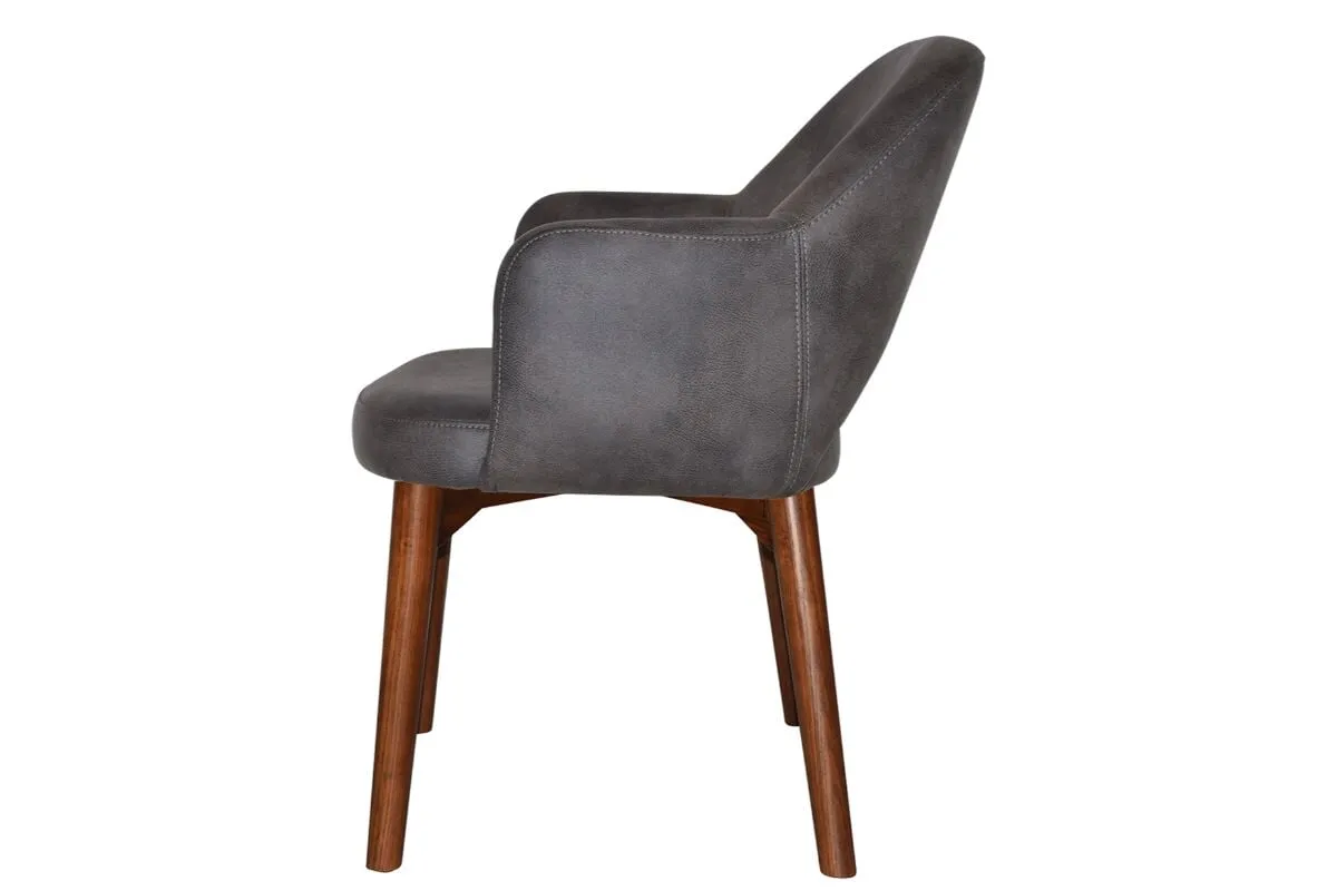 EZ Hospitality Cairo Indoor Armchair Timber Base - Light Walnut 4 Leg