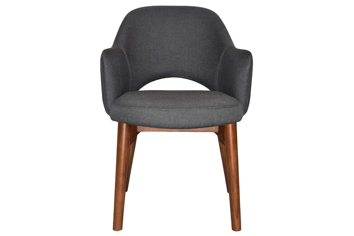 EZ Hospitality Cairo Indoor Armchair Timber Base - Light Walnut 4 Leg