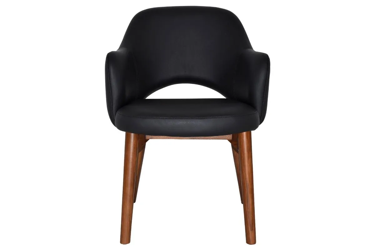 EZ Hospitality Cairo Indoor Armchair Timber Base - Light Walnut 4 Leg