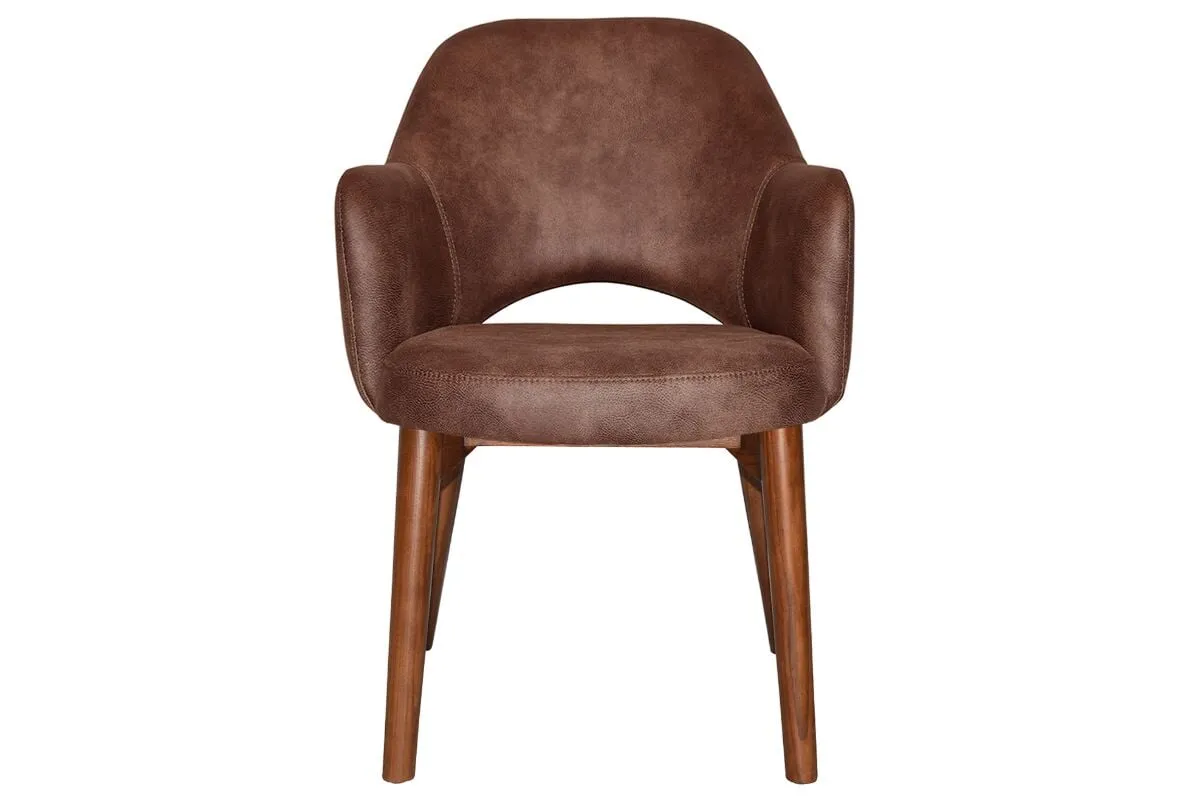 EZ Hospitality Cairo Indoor Armchair Timber Base - Light Walnut 4 Leg