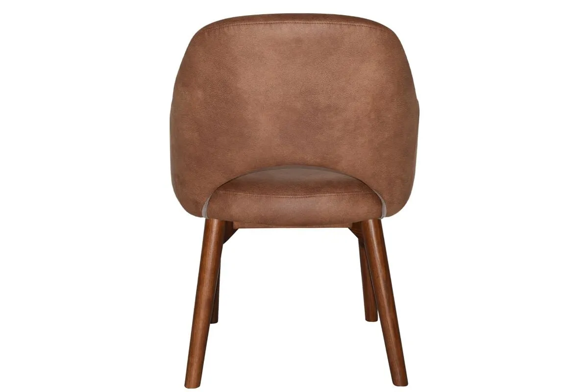 EZ Hospitality Cairo Indoor Armchair Timber Base - Light Walnut 4 Leg