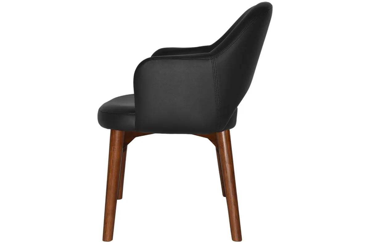 EZ Hospitality Cairo Indoor Armchair Timber Base - Light Walnut 4 Leg