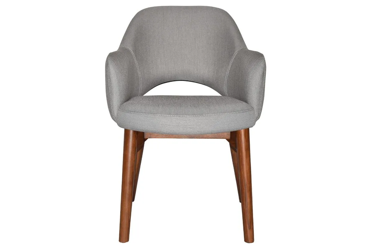 EZ Hospitality Cairo Indoor Armchair Timber Base - Light Walnut 4 Leg