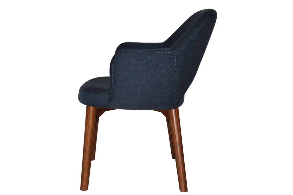 EZ Hospitality Cairo Indoor Armchair Timber Base - Light Walnut 4 Leg