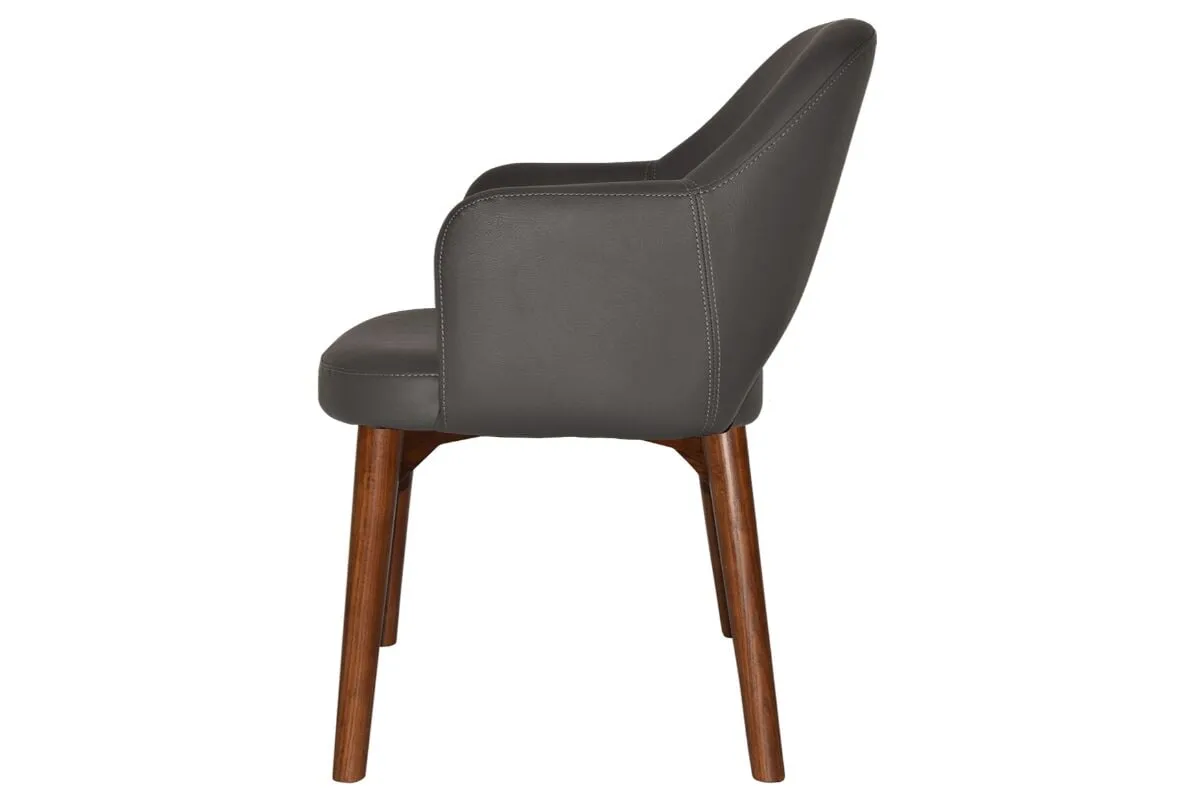 EZ Hospitality Cairo Indoor Armchair Timber Base - Light Walnut 4 Leg
