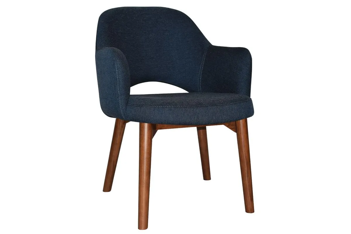 EZ Hospitality Cairo Indoor Armchair Timber Base - Light Walnut 4 Leg