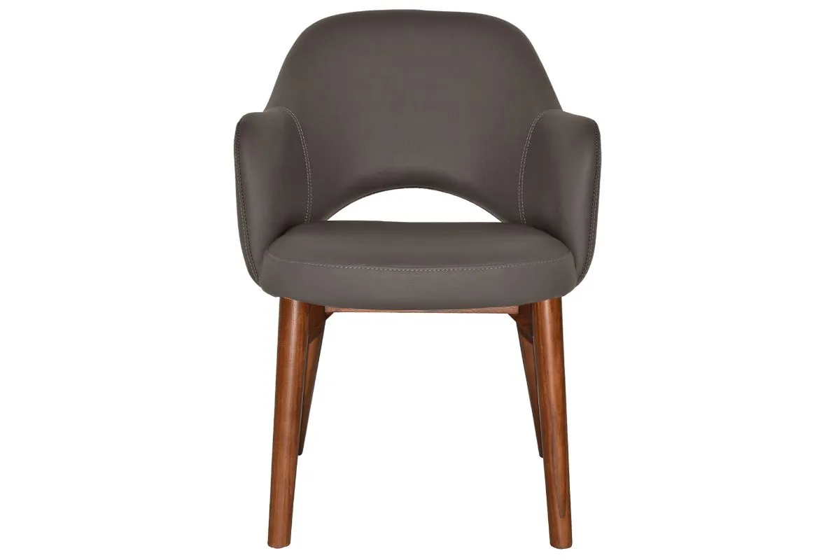 EZ Hospitality Cairo Indoor Armchair Timber Base - Light Walnut 4 Leg