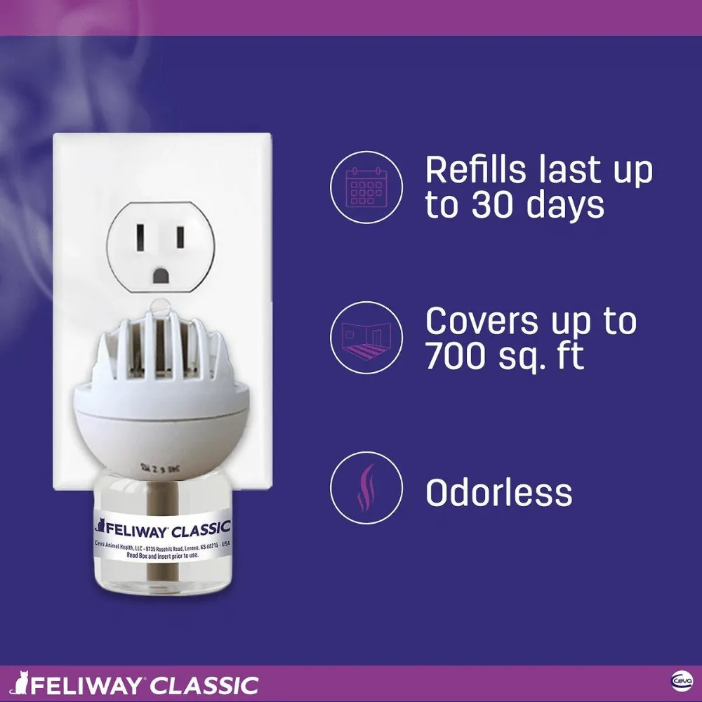 Feliway Classic Plug-in Home Diffuser Starter Kit for Cats