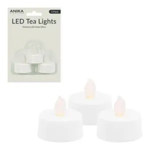 GIFTLOCALUK 3PK B/O Flickering Tealights
